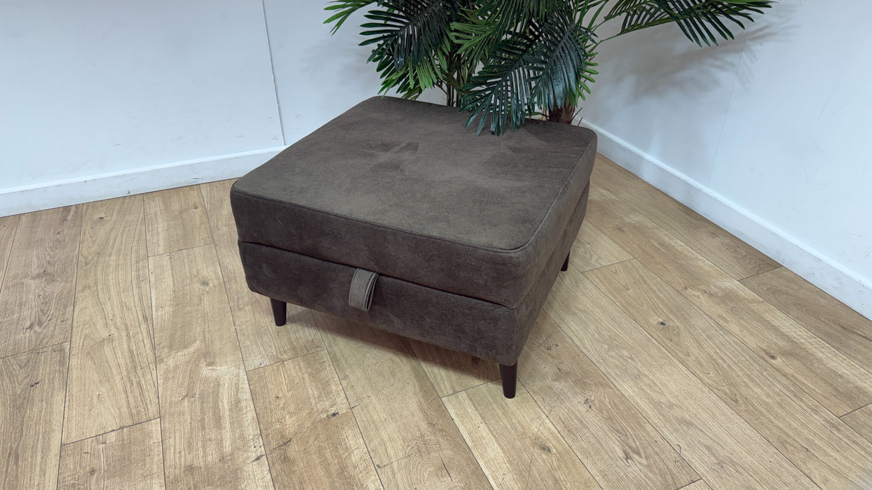 Sofology The Hackney Fabric Storage Memory Foam Footstool in Lifestyle Dapple Olive Green