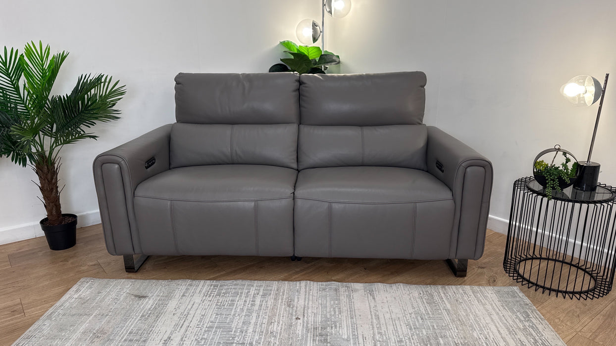 Sofology The Ravello Leather 2.5 Seater Power Recliner/Headrest in Trusty Embossed Elephant