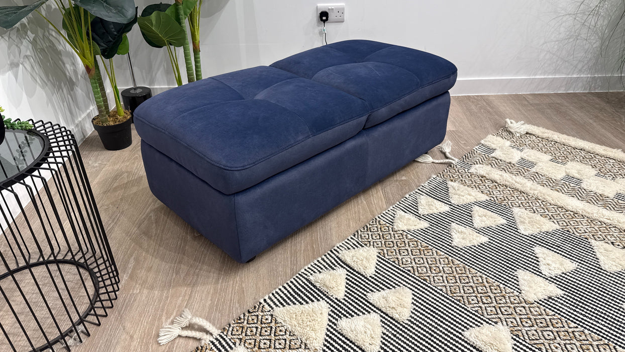 Sofology Paramount Fabric Dual Storage Footstool in Lifestyle Flecked Navy