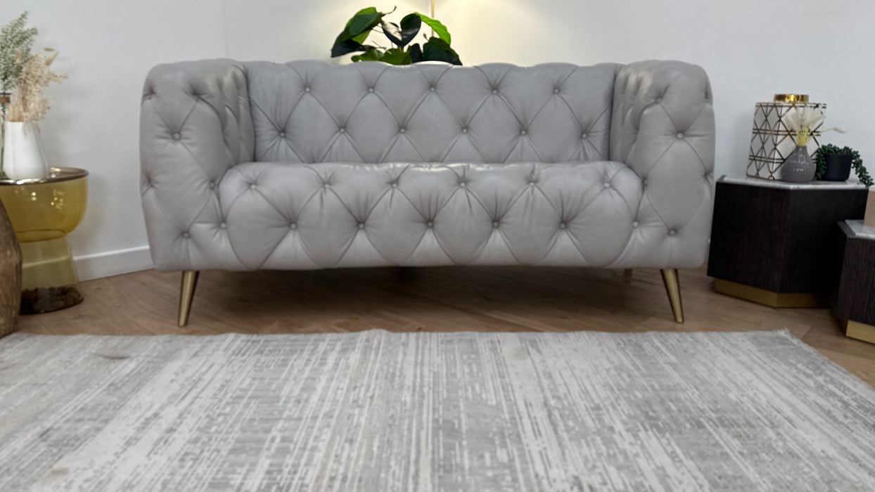 Sofology The Alchemist 2 Seater Leather Sofa in Tote Silver