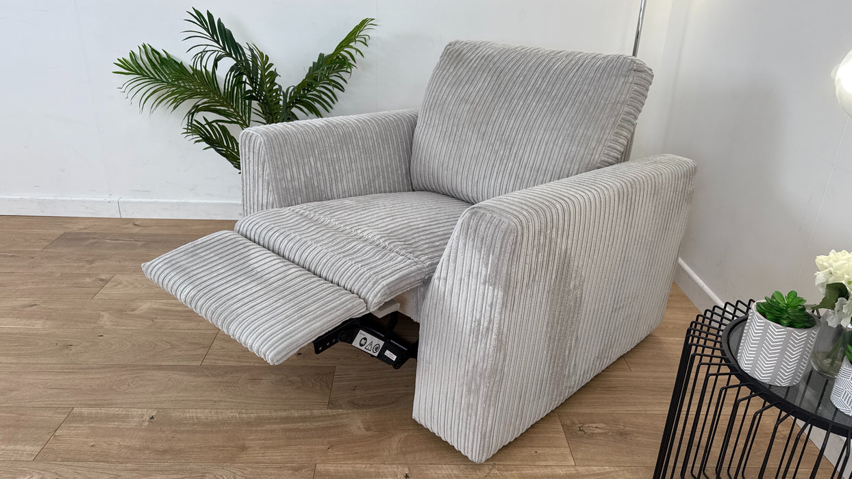 Heydon 1 Seater -  Fabric Manual Recliner Chair - Silver