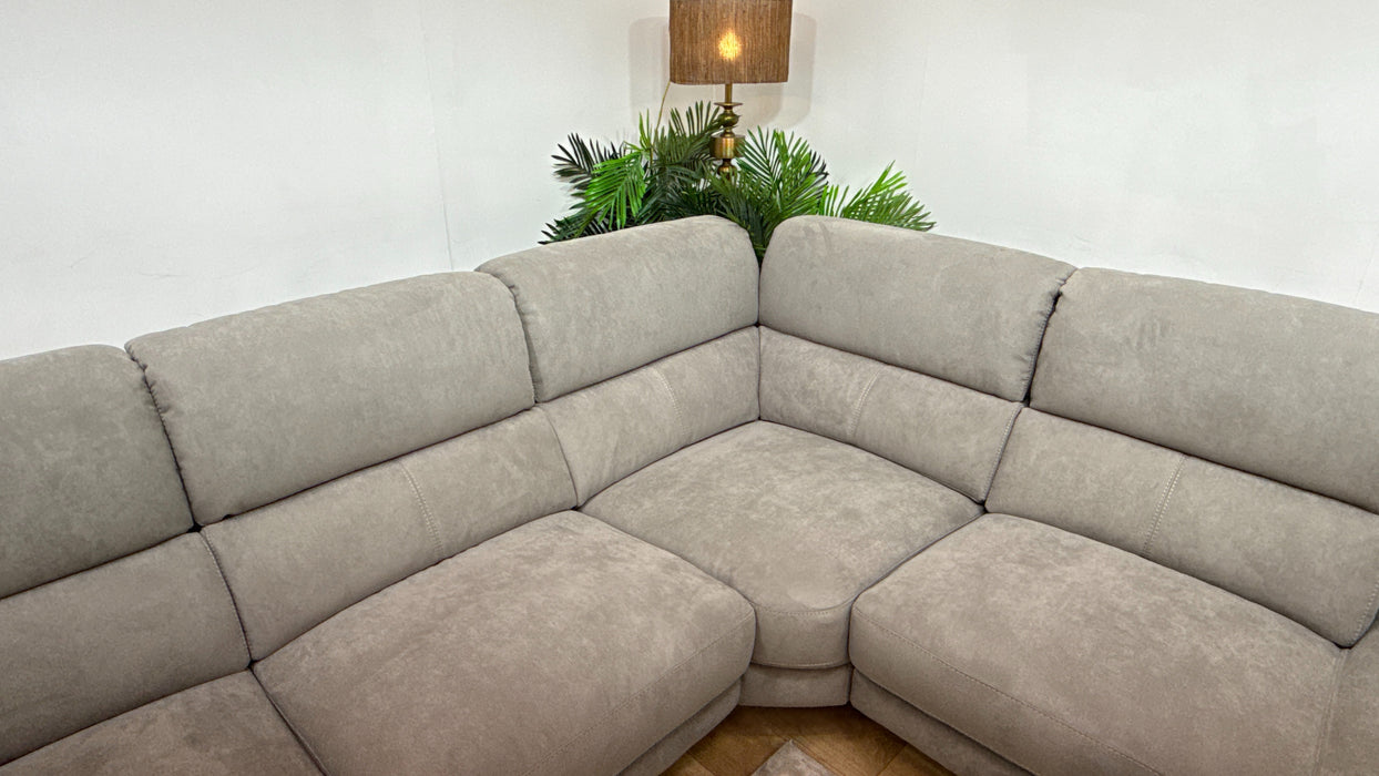 Sofology Illinois Fabric 2 Corner 1 Terminal Heated Seat, Power Recliner/Headrest in Lifestyle Textured Charcoal