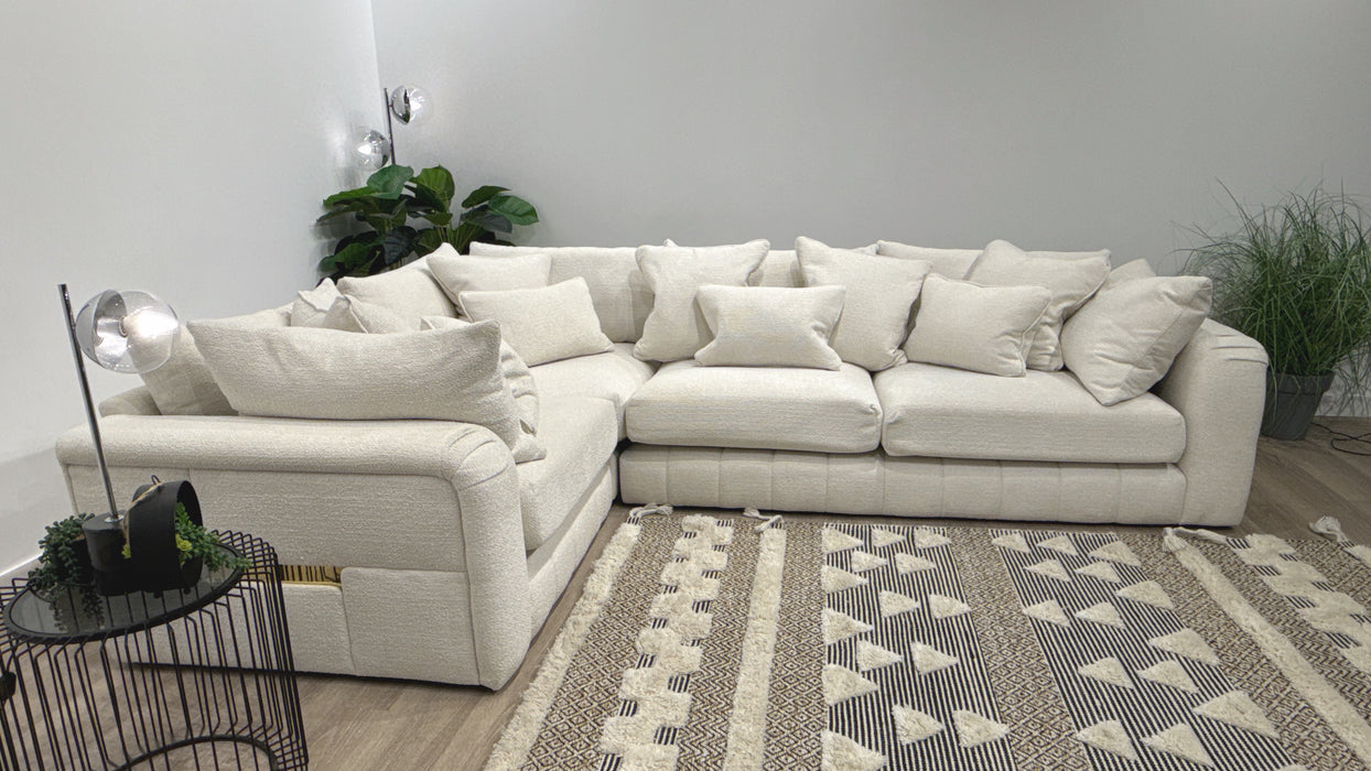 Sofology Westwood  1 Corner 3 Fabric Sofa in Soft Boucle Ecru