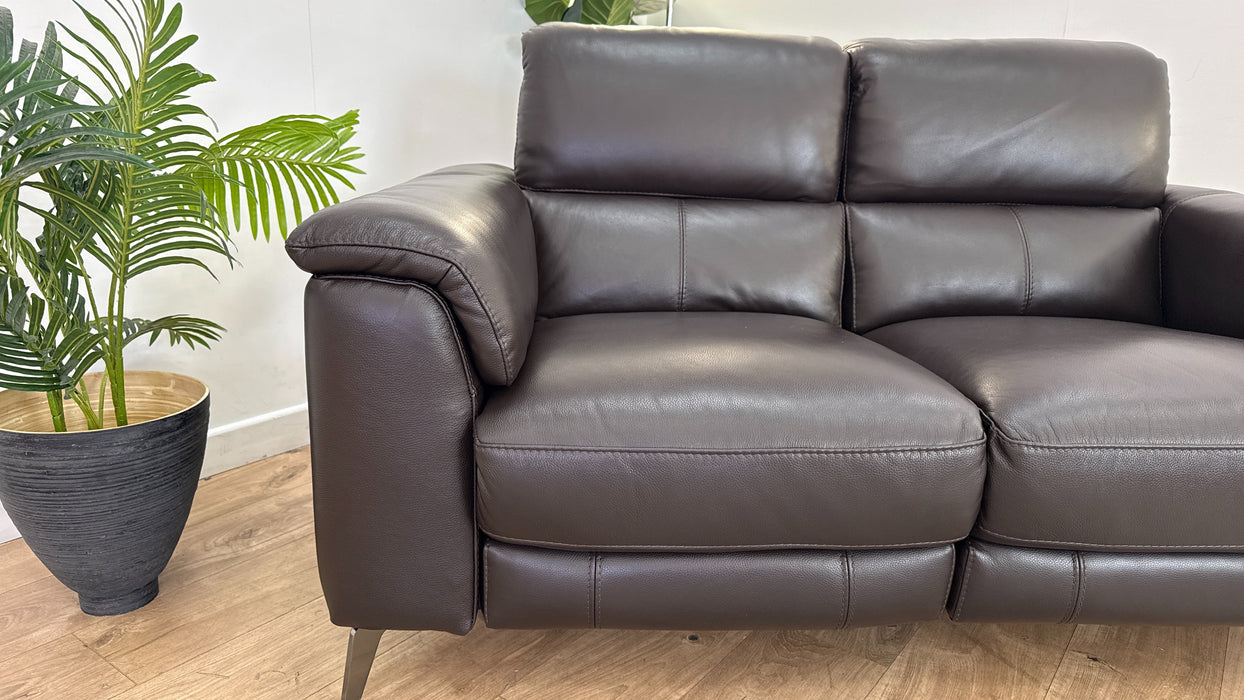 Sofology The Illinois 2 Seater Leather Recliner in Brown