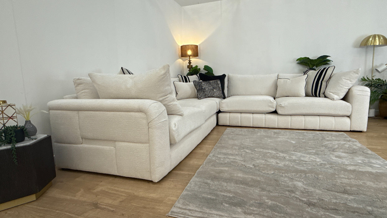 Sofology The Westwood Fabric 3 Corner 3 No Trim in Soft Boucle Ecru Mix