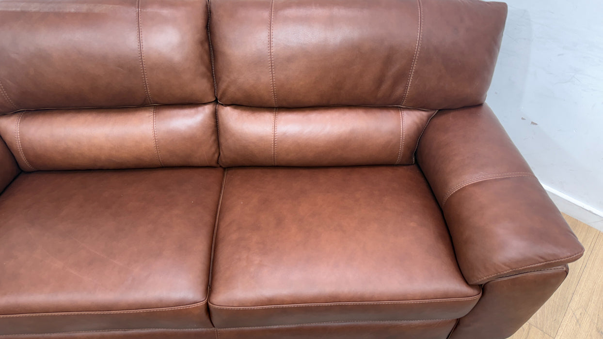 Sofology Santina Leather 3 Seater in Relaxed Soft Brown