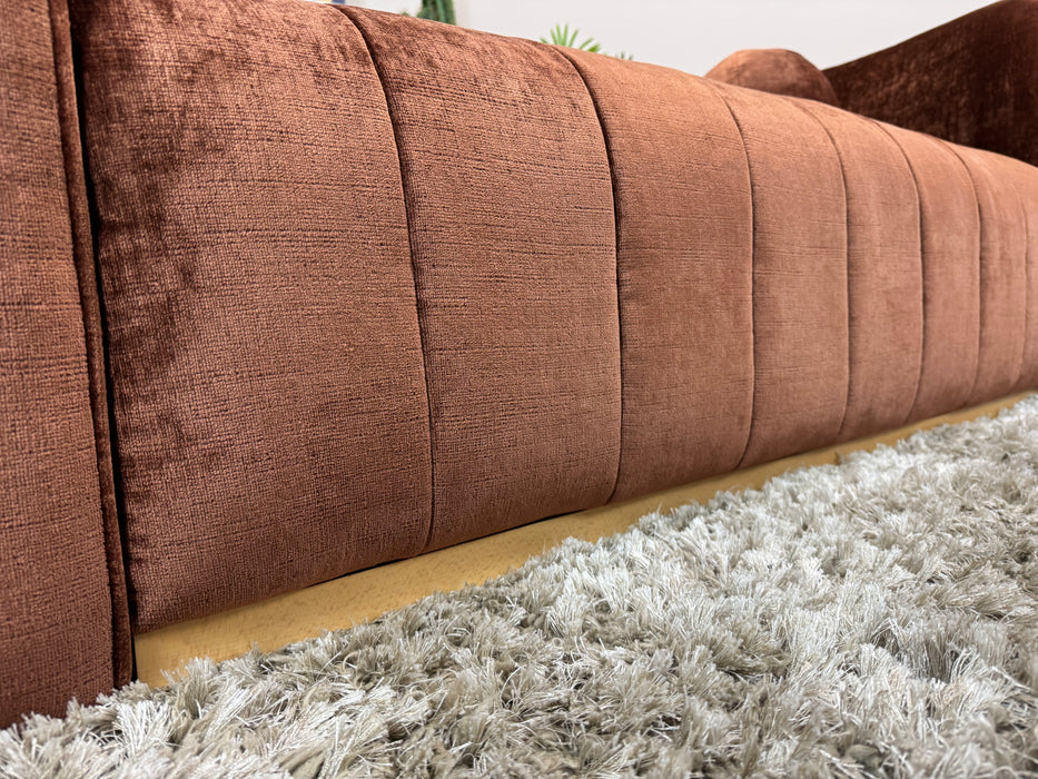 The Fitzrovia Fabric 2 Seater - Matt Velvet Rust Mix without Trim (WA2)