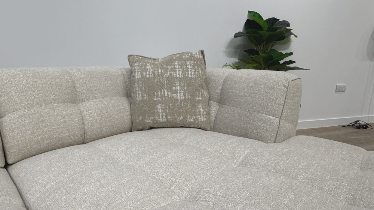 Sofology  Moritz 4 Seater Double Chaise Fabric Sofa in Chenille Natural