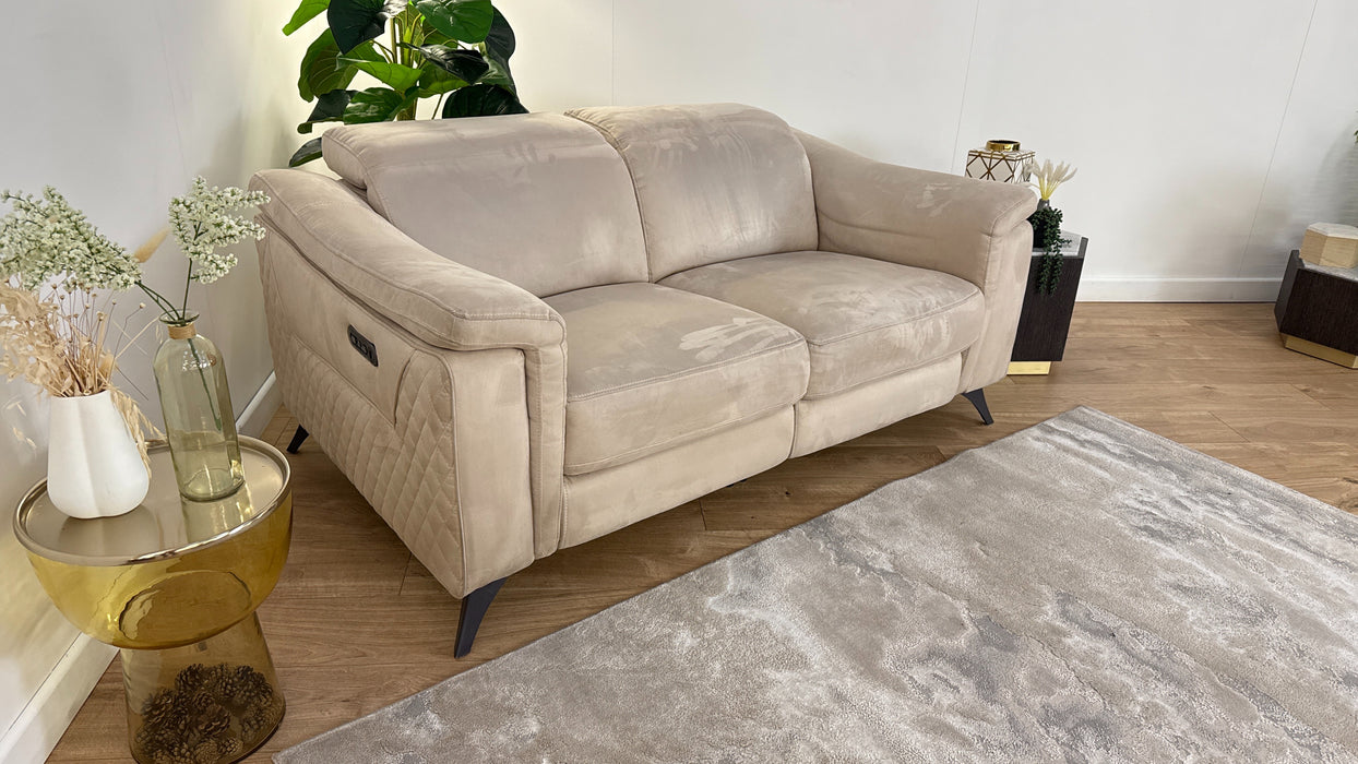 Sofology Ezra Fabric 2 Seater Power Recliner/Headrest in Tara Mink