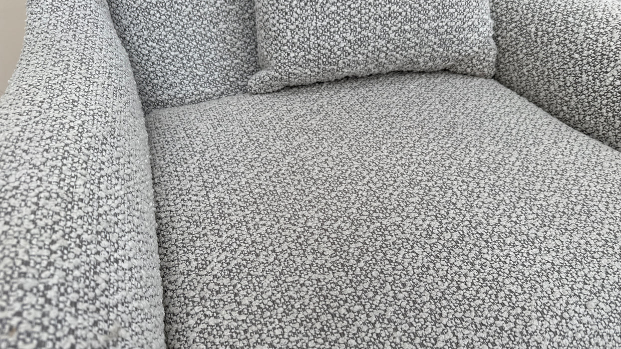 Sofology Bartello Fabric Accent Swivel Chair in Chunky Boucle Pepper