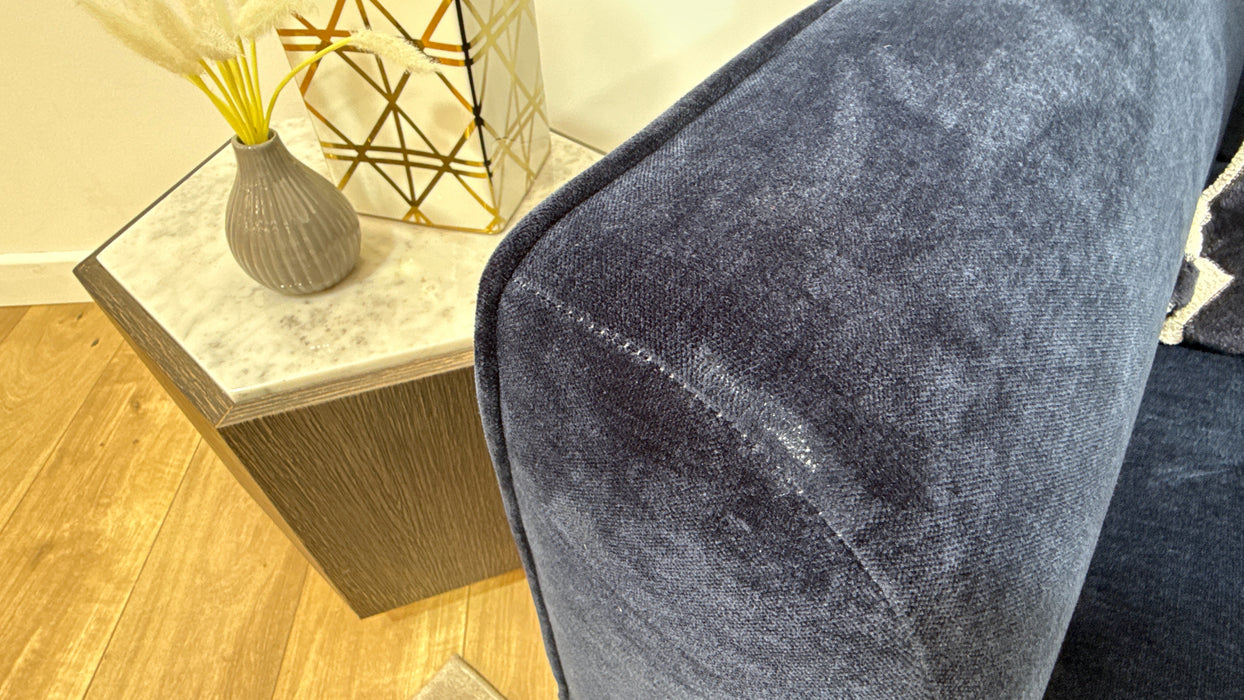 Sofology Mayfair Fabric 3 Seater Foam Seats in Soft Chenille Navy/Navy Mix