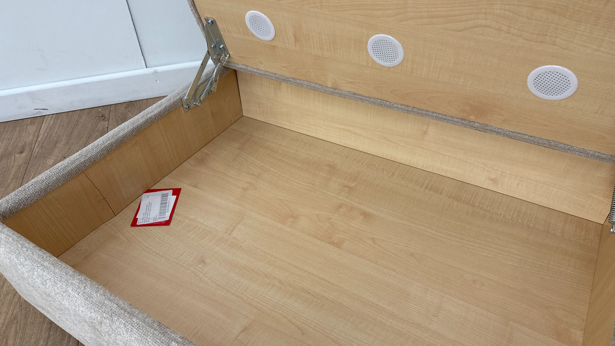 Sofology Haven Fabric Storage Footstool in Micro Flecked Boucle Natural