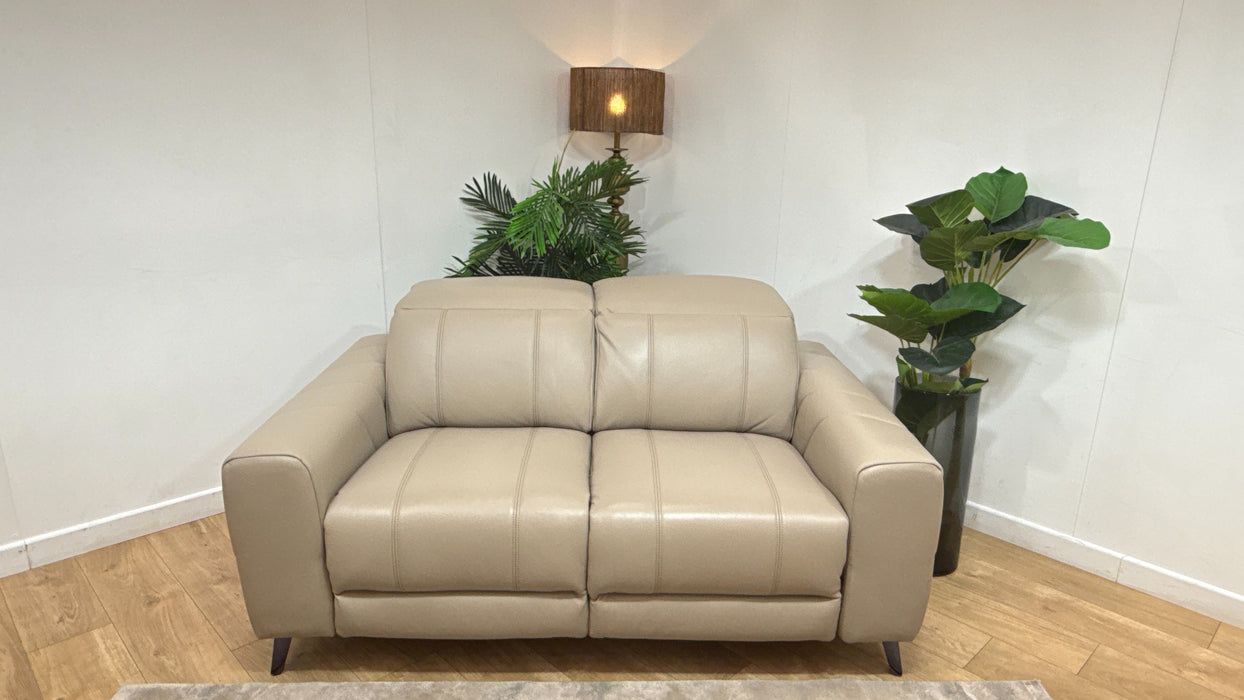 Sofology Allure Leather 2 Seater in Trusty Embossed Leather Stone