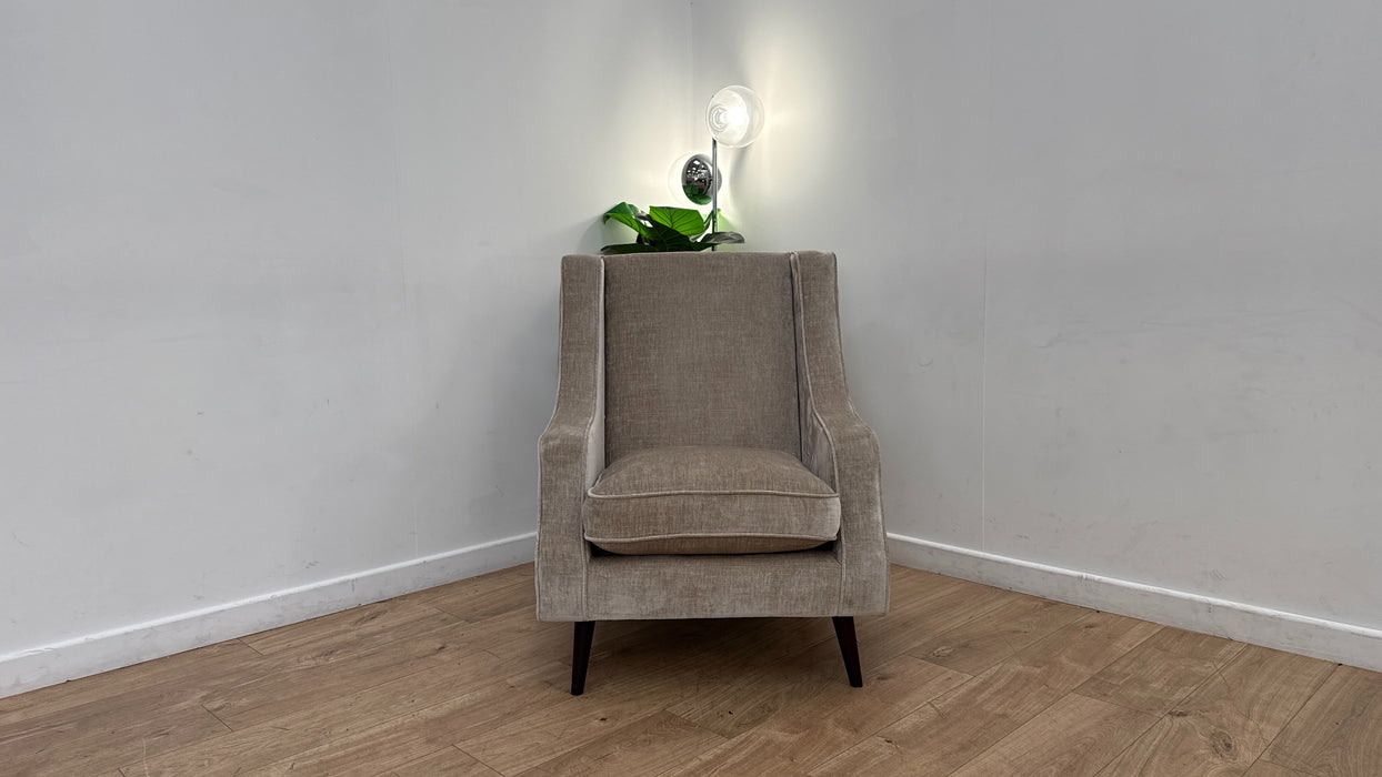 Sofology The Valentina Fabric Accent Chair Foam/Fibre Seat in Luxury Chenille Linen