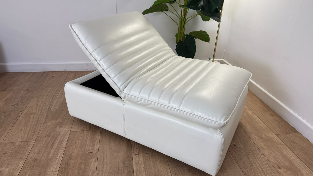 Sofology Laurence Leather Dual Storage Footstool in Relaxed Embossed Cognac