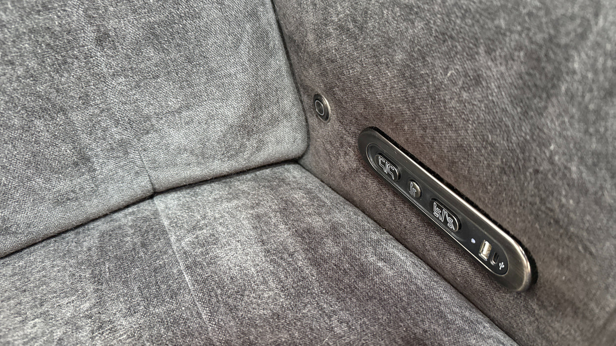 Sofology Lumiere Fabric 2 Seater Power Recliner/Headrest in Relaxed Chenille Raisin