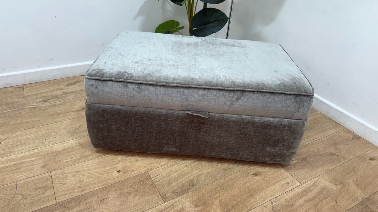 Sofology Reign Fabric Storage Footstool in Luxury Chenille Grey