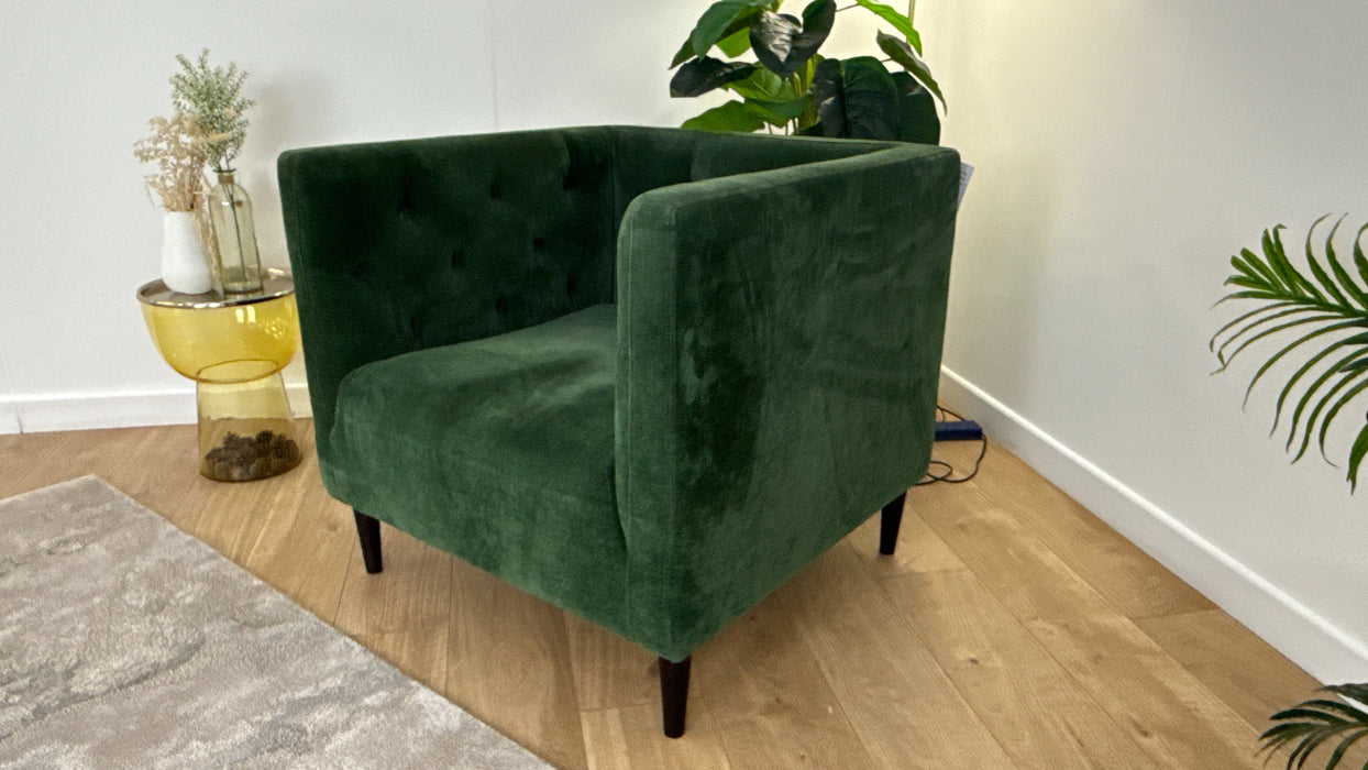 Sofology Bridgerton Fabric Accent Chair in Soft Chenille Moss