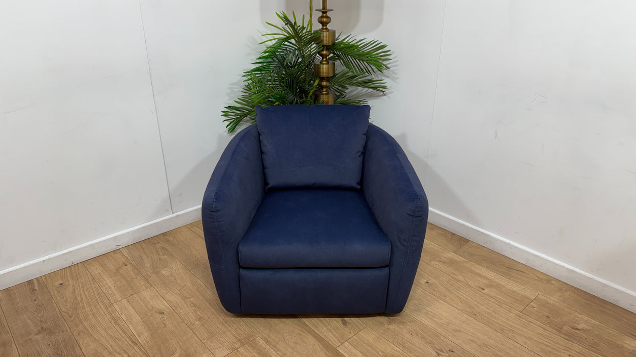 Sofology Marvella Fabric Swivel Chair in Lifestyle Flecked Navy