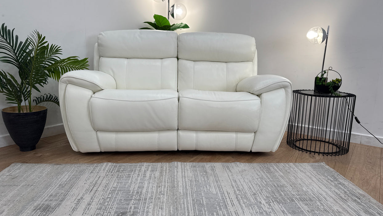 Sofology The Radleigh 2 Seater Recliner in Trusty Soft Sheen Leather White