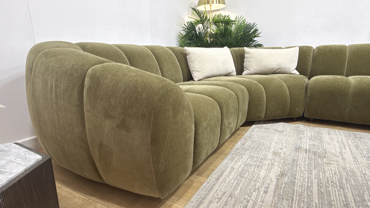 Sofology Waldorf Fabric 1.5 Corner 2 in Waldorf Soft Chenille Olive