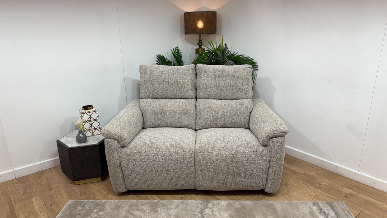 Sofology Ripley Fabric 2 Seater Power Recliner/Headrest in Woven Textured Mocha