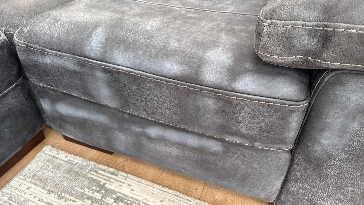 Linara 3 Corner 1 - Leather Sofa - Utah Grey