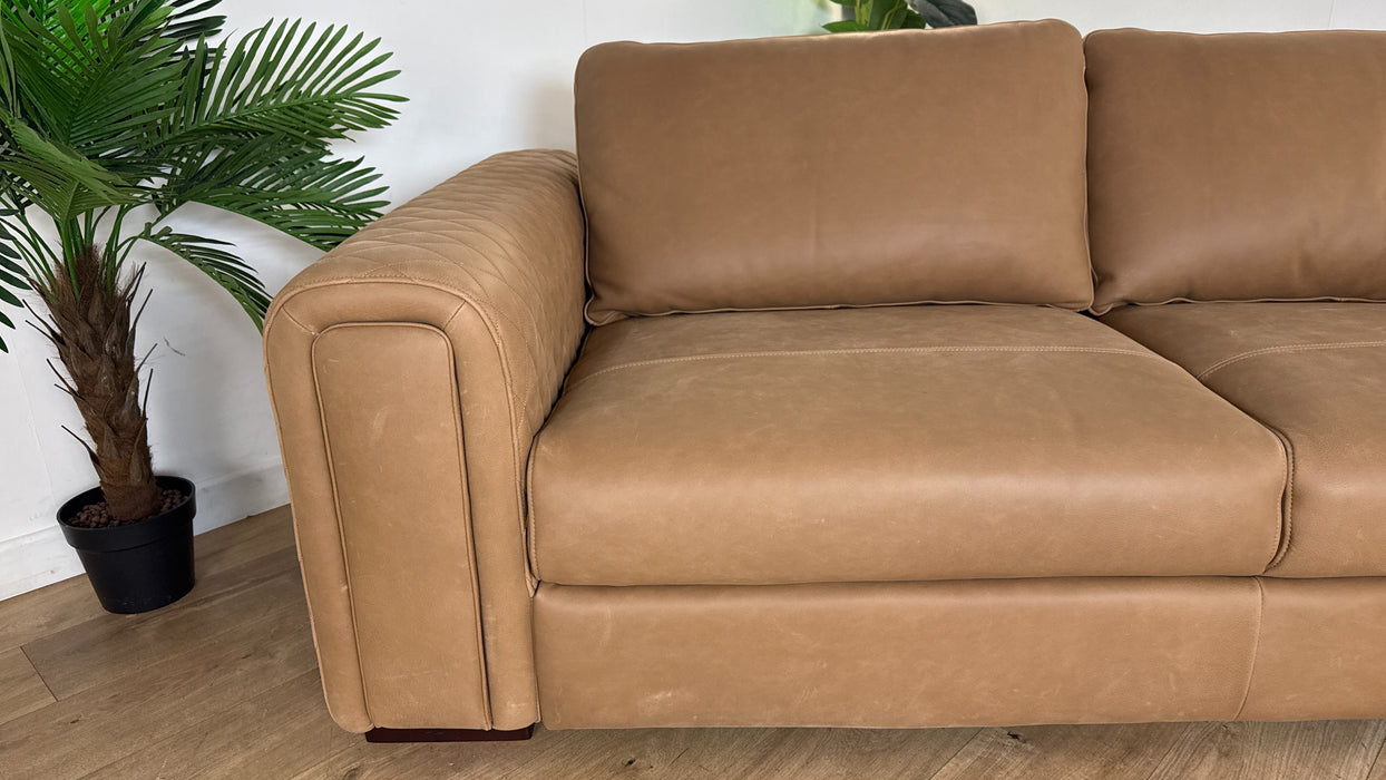Sofology The Firenze 3 Seater Leather Sofa in Character Vintage Tan