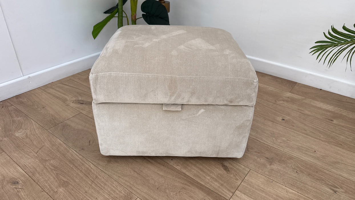 DFS The Maura Fabric Footstool in Plain Natural