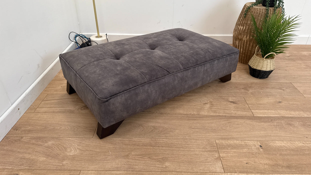 Bartelli Fabric Designer Footstool - Sublime Asphalt