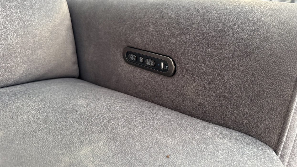 Sofology The Ravello Fabric 1 Corner 2 Console Power Recliner/Headrest in Lifestyle Flecked Mocha