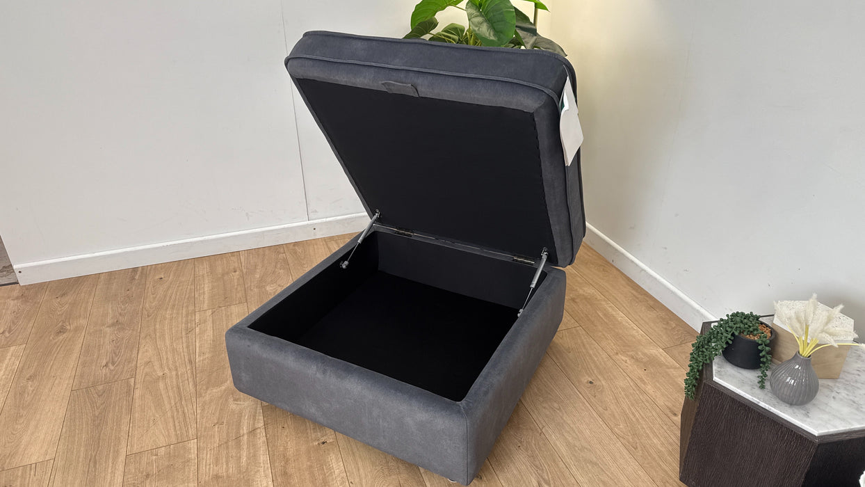 Sofology The Horizon Footstool in Lifestyle Flecked Fabric Charcoal