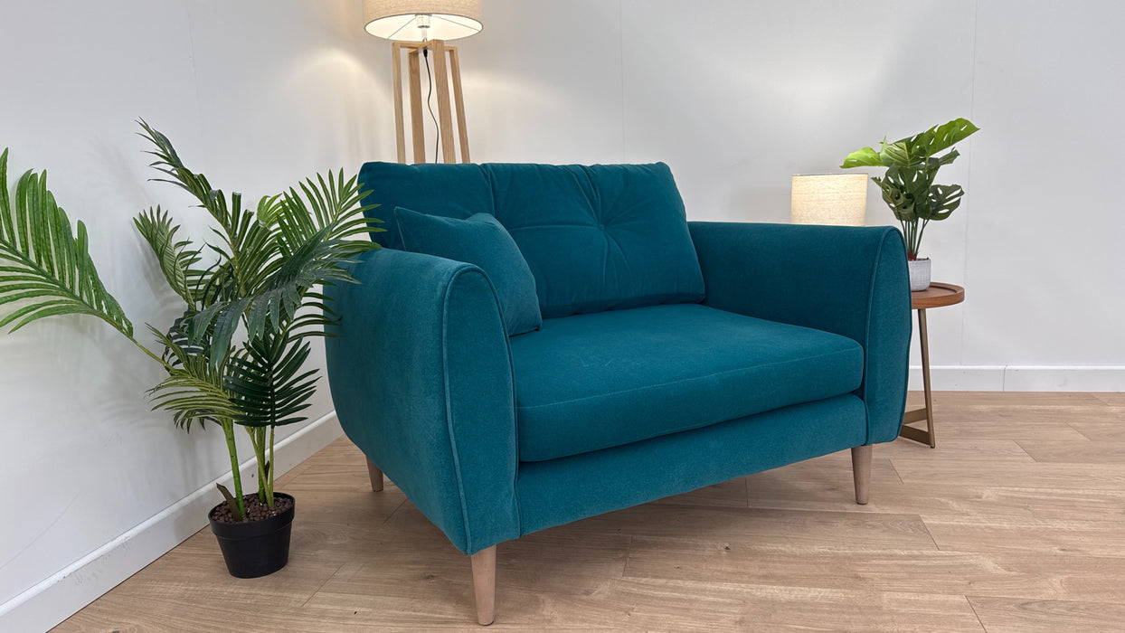 Finchley - Fabric Loveseat - Nordic Teal All Over