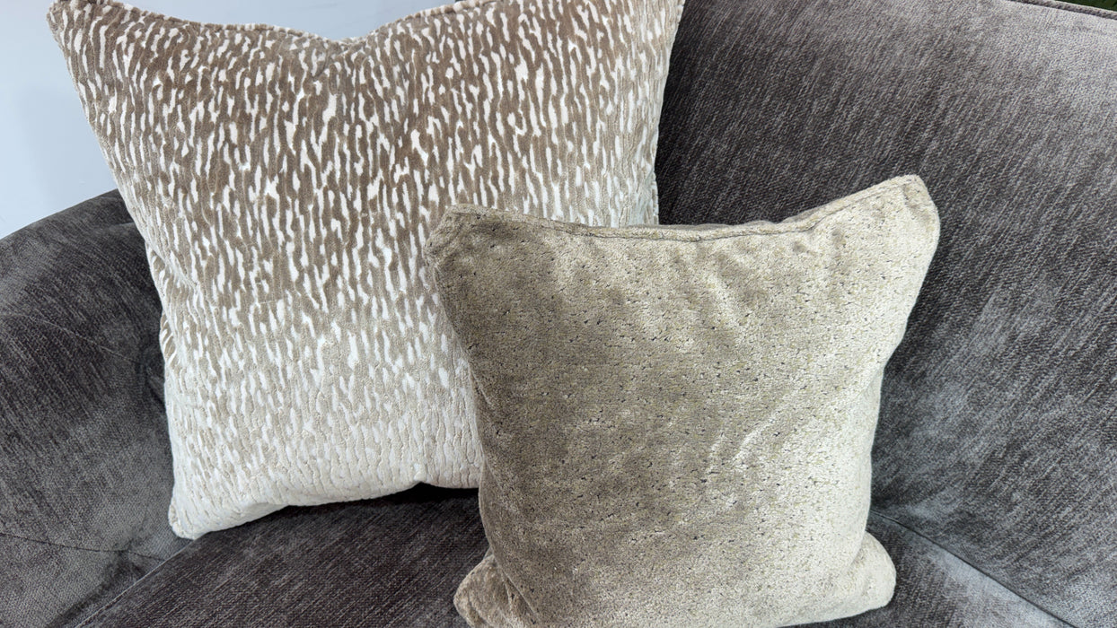 Sofology Valentina Fabric 4 Seater Split Foam/Fibre Seats Full Back in Luxury Deep Pile Chenille Mole Mix