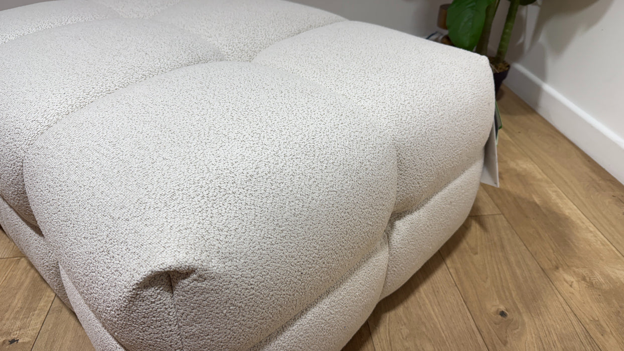 Sofology Lunar Fabric Designer Footstool in Woven Boucle Linen