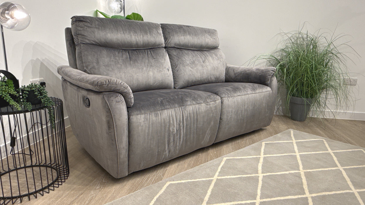 Sofology Parker Fabric 2.5 Seater Manual Recliner in Heritage Steel