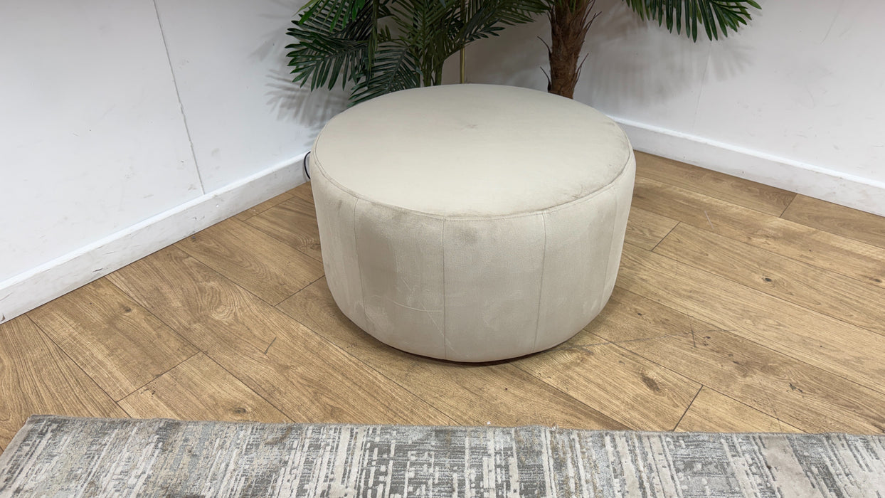 Sofology Fitzrovia Fabric Designer Footstool in Matt Velvet Stone Without Trim