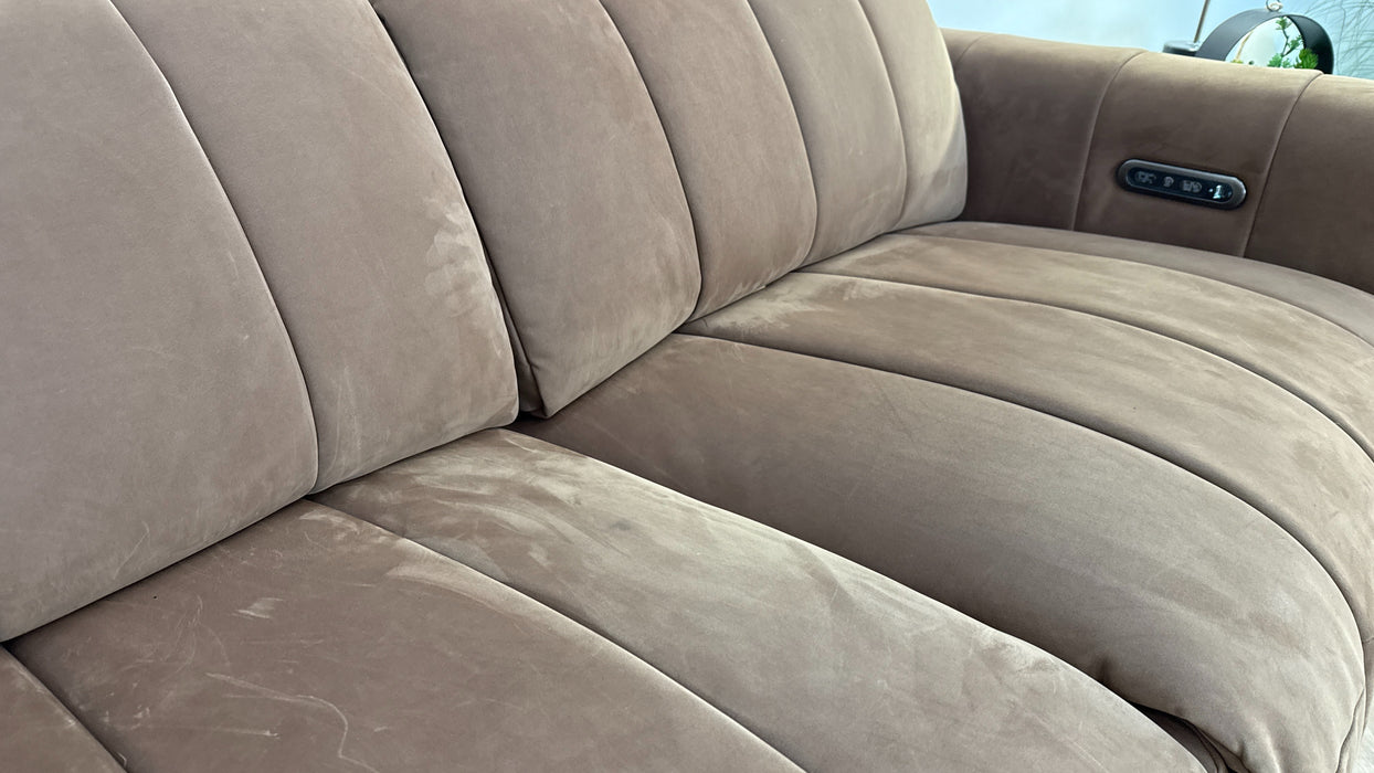 Sofology The Paramount Fabric 2.5 Seater Power Recliner/Headrest in Lifestyle Nubuck Feel Pecan