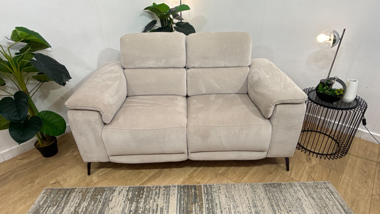 Sofology Fratelli Fabric 2 Seater Power Recliner/Headrest in Lifestyle Flecked Stone