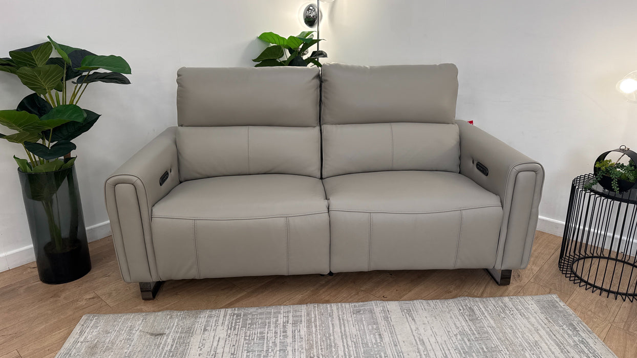 Sofology The Ravello Leather Recliner 2.5 Seater in Light Grey