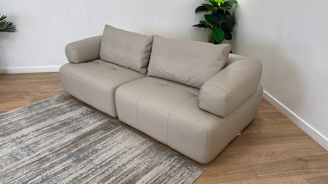 Sofology The Flex Leather 3 Seater Motion Back Large Full Back in Trusty Matt Stone