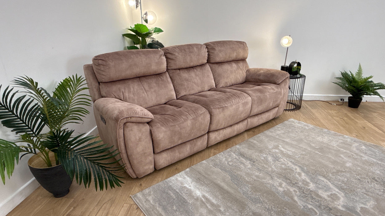 Sofology The Radleigh 3 Seater Fabric Recliner in Decent Mink
