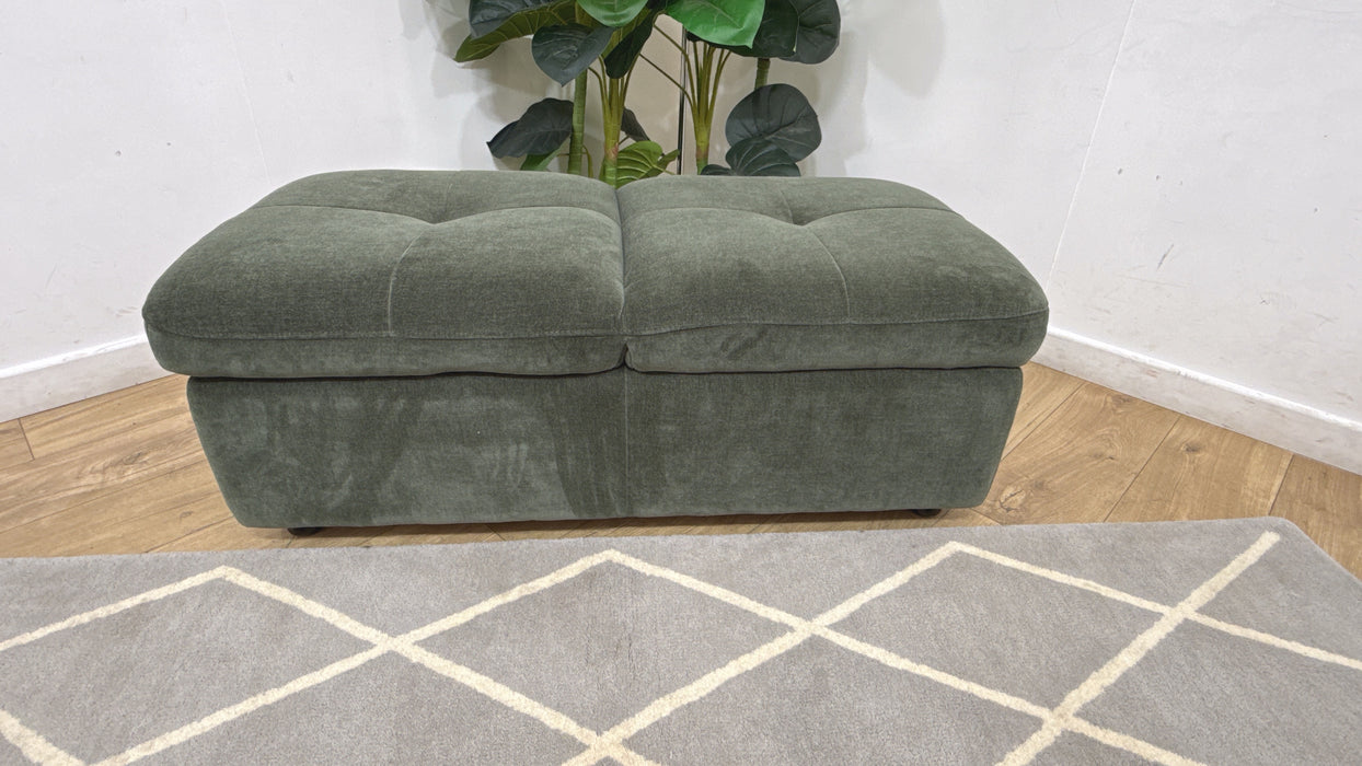 Sofology Lumiere Fabric Dual Storage Footstool in Relaxed Chenille Pine