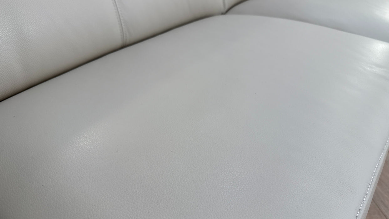 Sofology Ezra Leather 3 Seater in Trusty Sheen Bone China