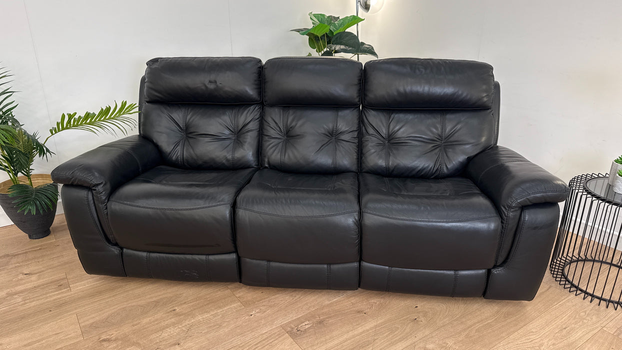 Brilley 3 Seater Manual Recliner Leather Sofa