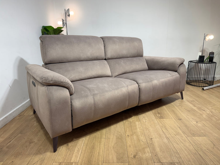 Sofology Bailey Fabric 2.5 Seater Power Recliner/Headrest in Lifestyle Flecked Nutmeg