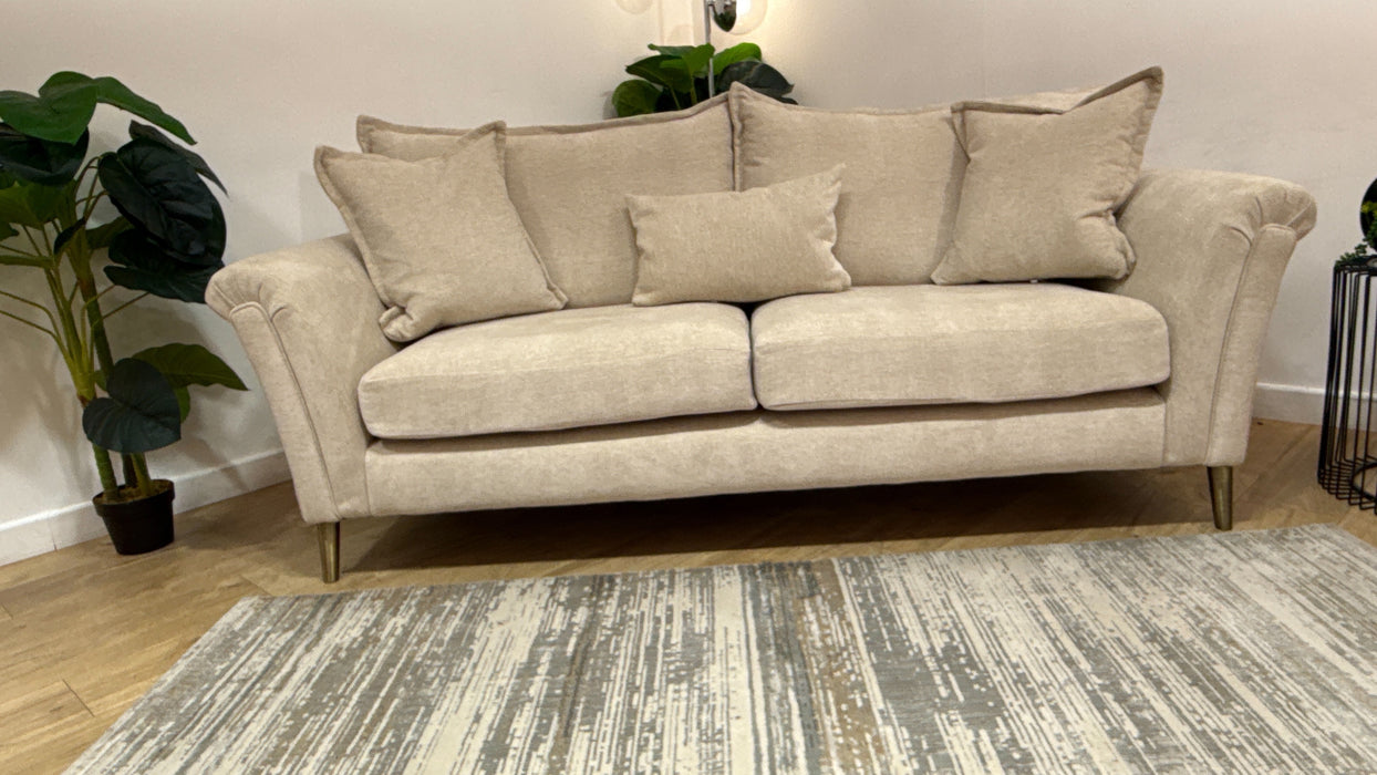 Sofology Beaumont 3 Seater Foam Seats in Linen Look Chenille Natural