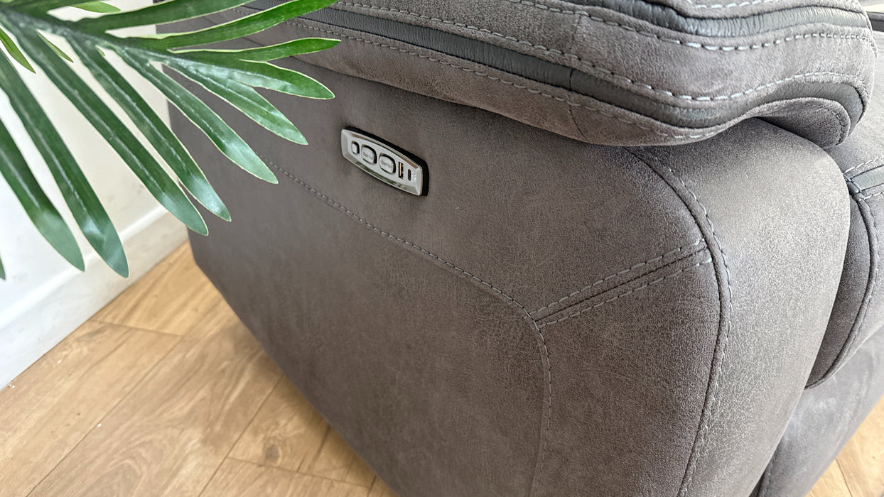 DFS The View Express Leather Recliner Cinema 2 Seater in Charcoal