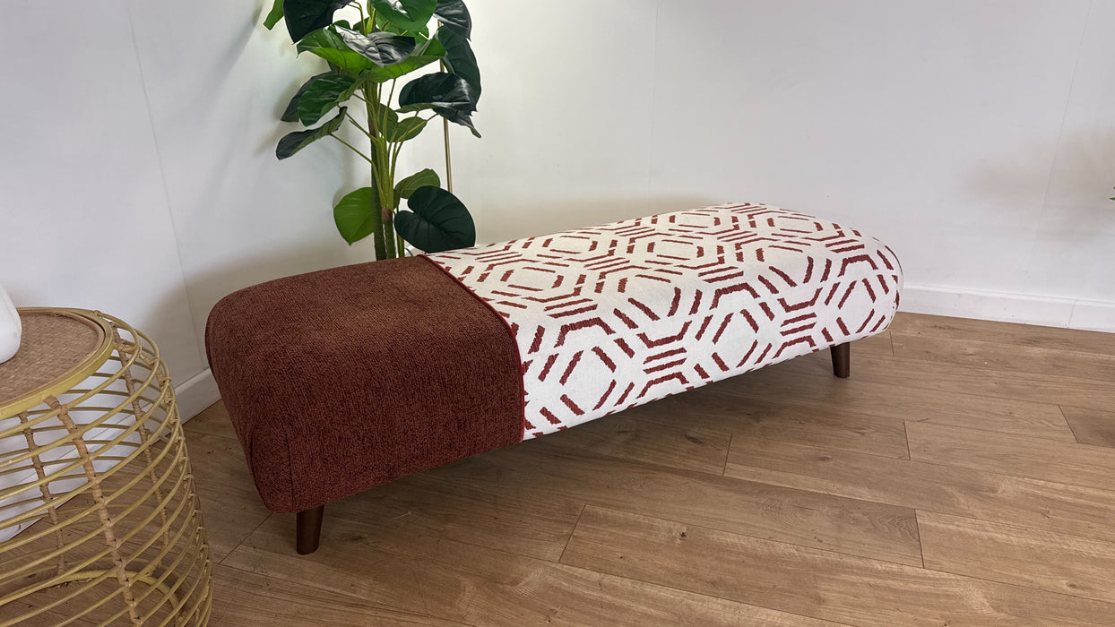 DFS The Ada Fabric Footstool in Autumn/Henna Combination
