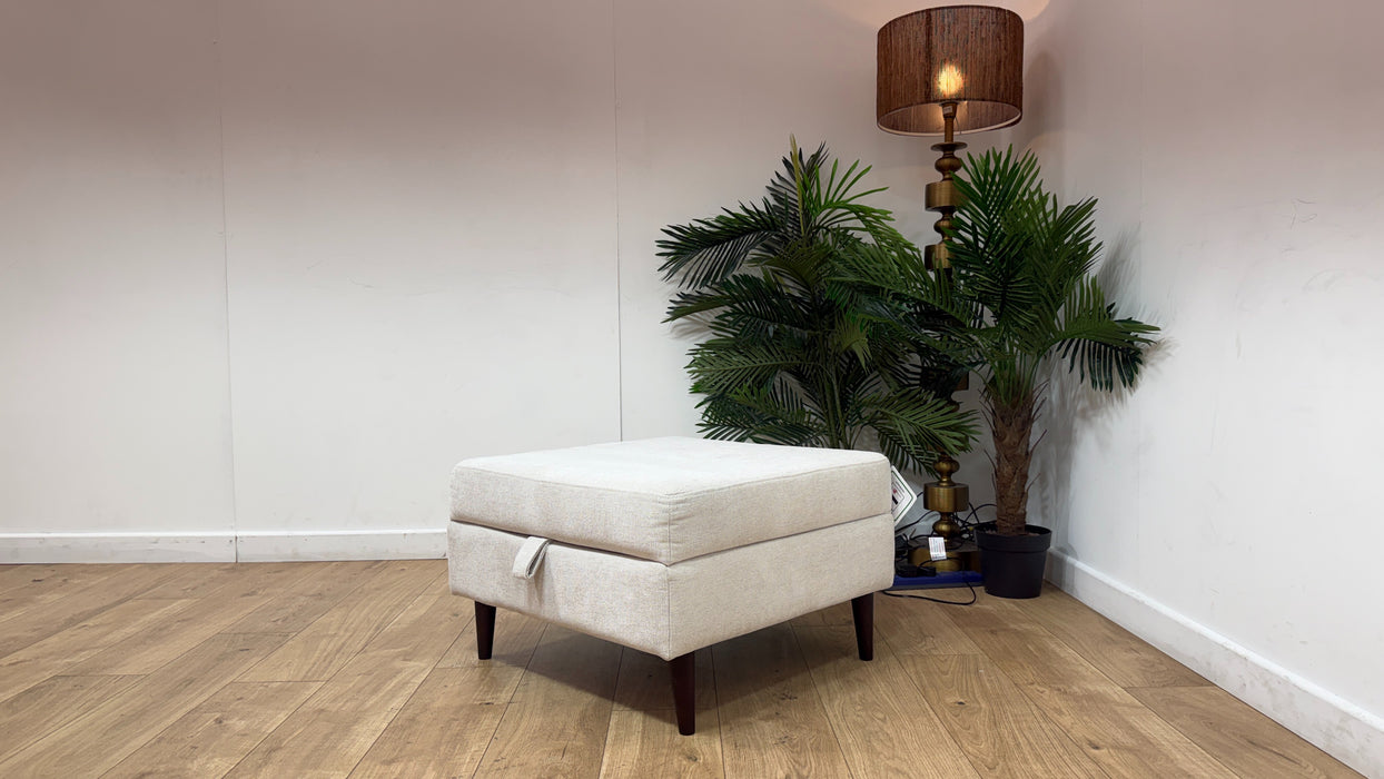 Sofology Hackney Fabric Storage Memory Foam Footstool in Linen Look Chenille Mist